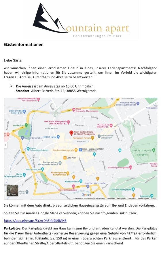 Ferienwohnungen Albarts By Mountain Apart Wernigerode Eksteriør bilde